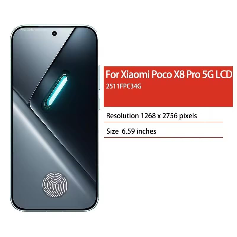 SHOWGOOD AMOLED Écran tactile LCD de rechange pour Xiaomi Poco X8 Pro 5G 2511FPC34G Noir avec cadre