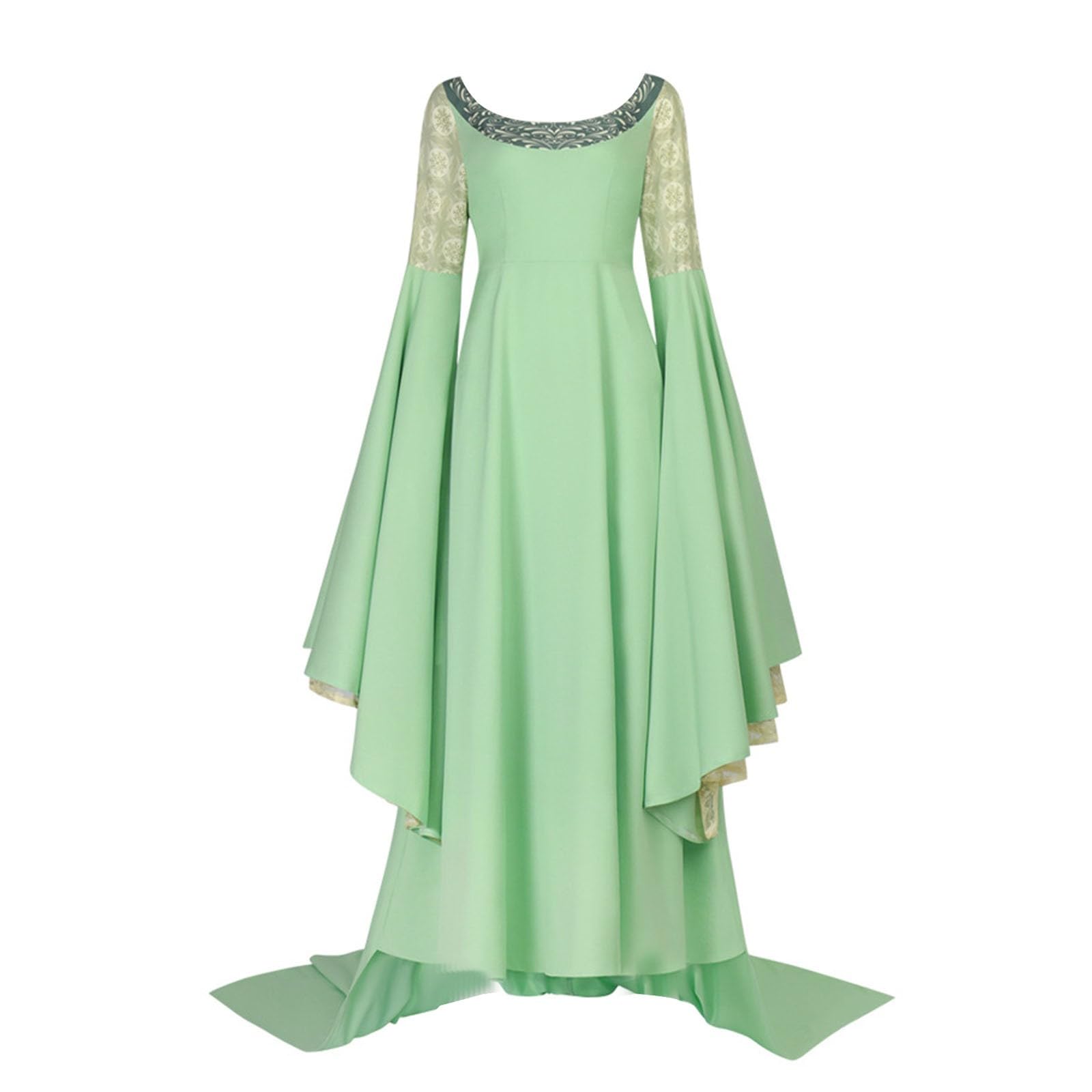 Robe Femme ete Fluide légère, Robe décontractée élégante pour Femme, idéale pour Un Jeu de rôle, avec Ensemble Collier et Jupe fluides. Tenue de soirée Confortable et élégante.