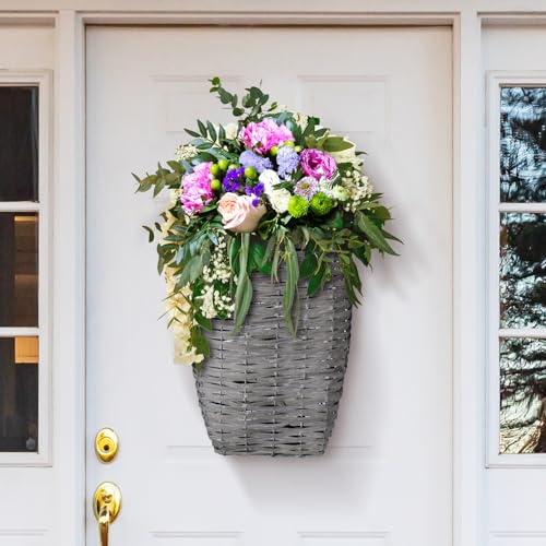 Marsui Front Door Basket Woven Hanging Basket with Hemp Rope