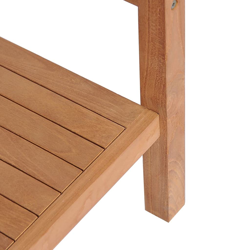Mueble bajo lavabo de madera de teca maciza, 74 x 45 x 75 cm | Armario de baño estable para debajo del lavabo con práctica barra de toalla de acero cepillado.