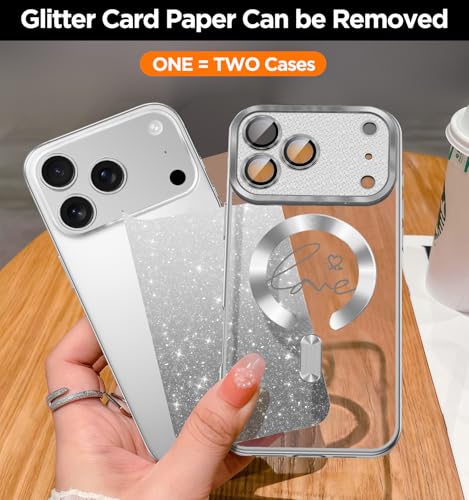 Coque magnétique iPhone 17 Pro Max paillettes transparente antichoc