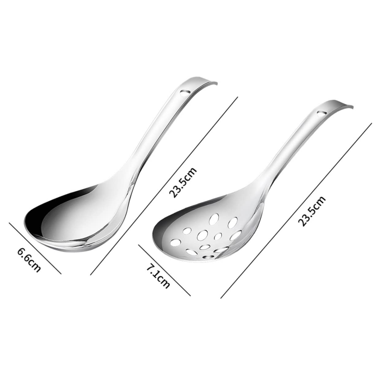 SOLUSTRE 2pcs Stainless Steel Rice Spoon Set Rice Paddle Soup Serving Spoon Slotted Utensils for Daily Use