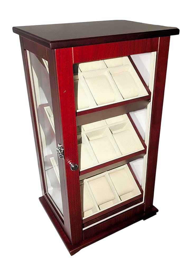 Uhrenvitrine Uhrenbox für 18 Armbanduhren Standvitrine Schaukasten SW-2010 C