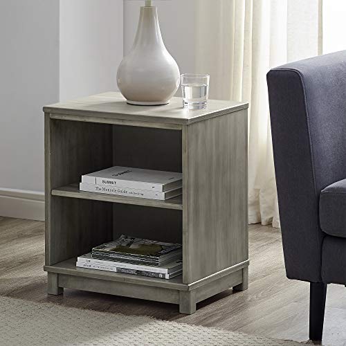Classic Brands Sam & Jack Two Shelf Solid Wood Bookcase/End Table, Antique White