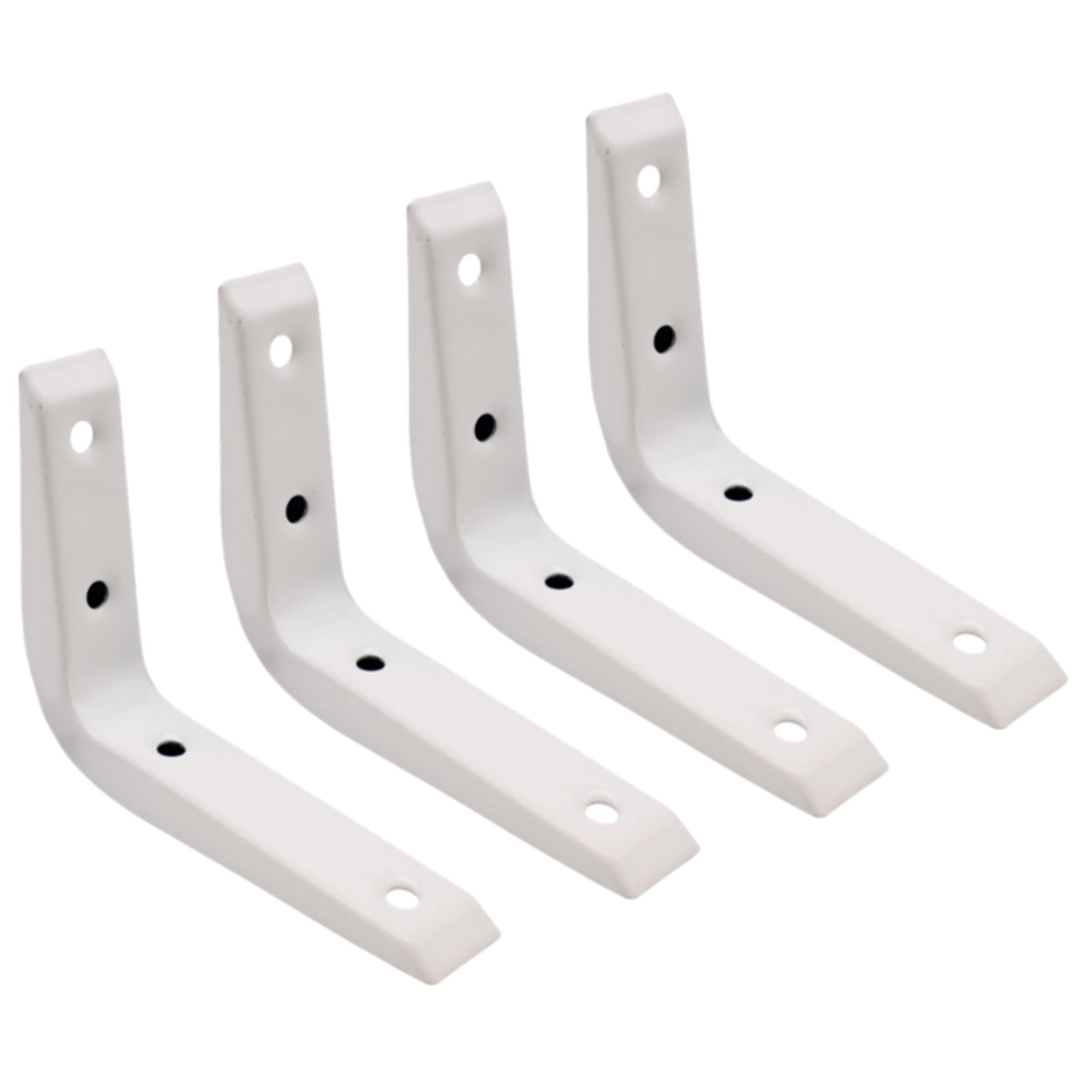 Strong Shelf Bracket Reinforced 100x75mm White Pack of 4 EAI Brand