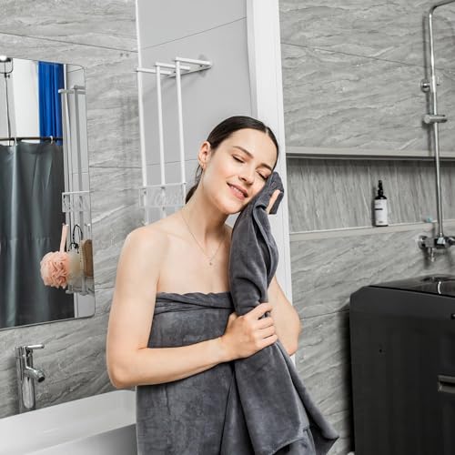 Image of JML Bath Towels, Large Microfiber Bath Towels Set 4 Pack (30 inch x 60 inch), Lightweight & Soft Absorbent Bathroom Towels for Gym Yoga, Grey