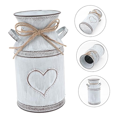 Jarrón de metal en forma de corazón elegante Sosoport plata 8