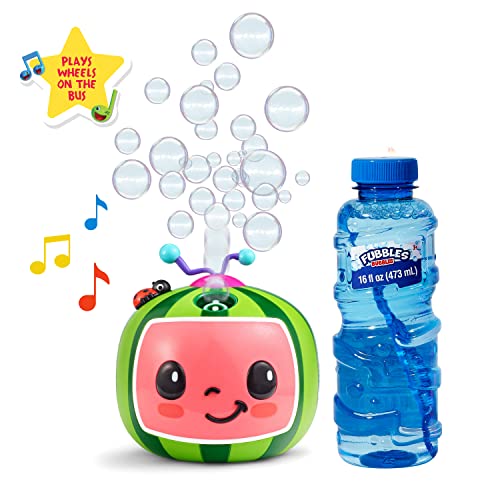 CoComelon NO Spill Musical Bubble Machine | Bubble Toy for Baby, Toddlers and Kids | Amazon Toys Exclusive with 20oz of Extra Bubble Solution (Bubble Solution Bottle Colors Will Vary) by Little Kids - Used condition - US$18.64