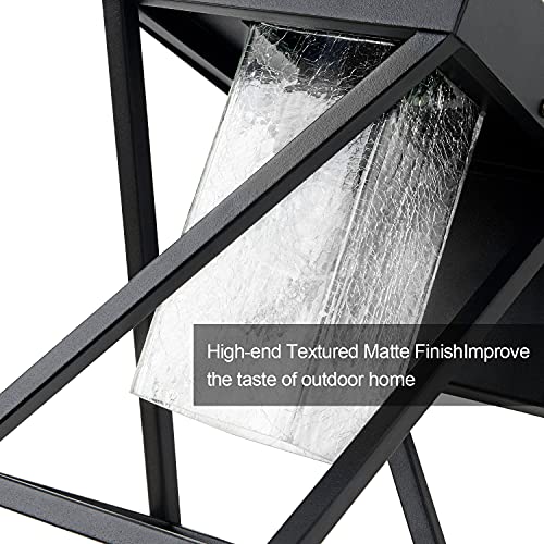 Delicavy Small Outdoor Wall Lights Exterior Light Fixtures Wall Mount Porch Light Waterproof Black Finish With Crackle Glass, Modern Outdoor Wall Sconce For House Garage, Front Door, Patio, Hallway #TOP5