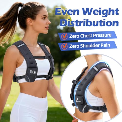 Image of Sportneer Adjustable Weighted Vest Woman: 6-10lb /10-18lb Weighted Vests | Walking Weighted for Women with 4 /8 Weight Packs Fast Adjust Weight Vest for Home Gym Burn Calories Strength Training Vests