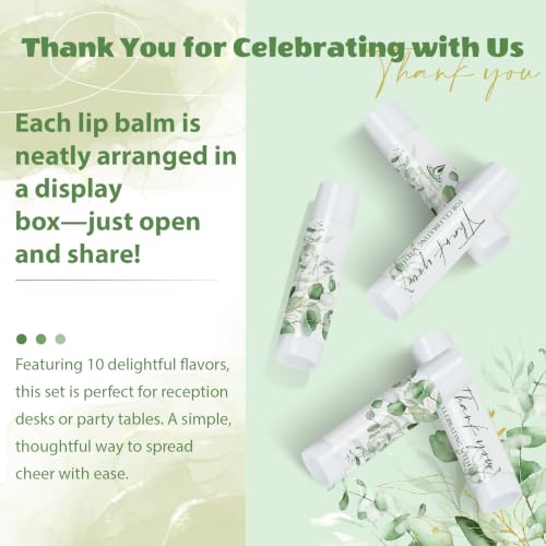 Image of 100 Pack Moisturizing Lip Balms Bulk Wedding Party Favors Thank You for Celebrating With Us Gifts Baby Shower Birthday Gift Sage Green Eucalyptus You Are The Balm Beeswax Giveaways Guests