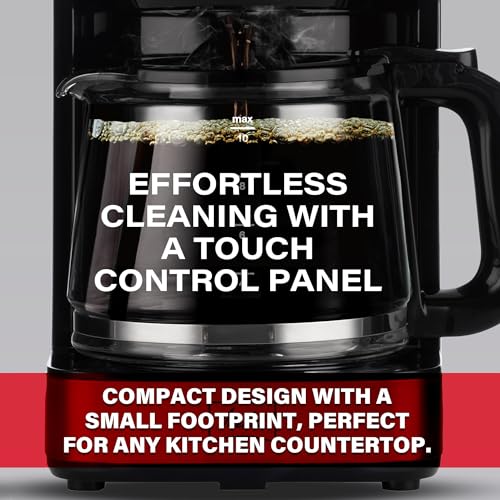 Image of Melitta Aroma Tocco Glass Drip Coffee Maker | Programmable Coffee Machine | Glass Carafe Coffee Pot | 10 Cup Coffee Maker | Touch Control Panel | Stainless Steel accented
