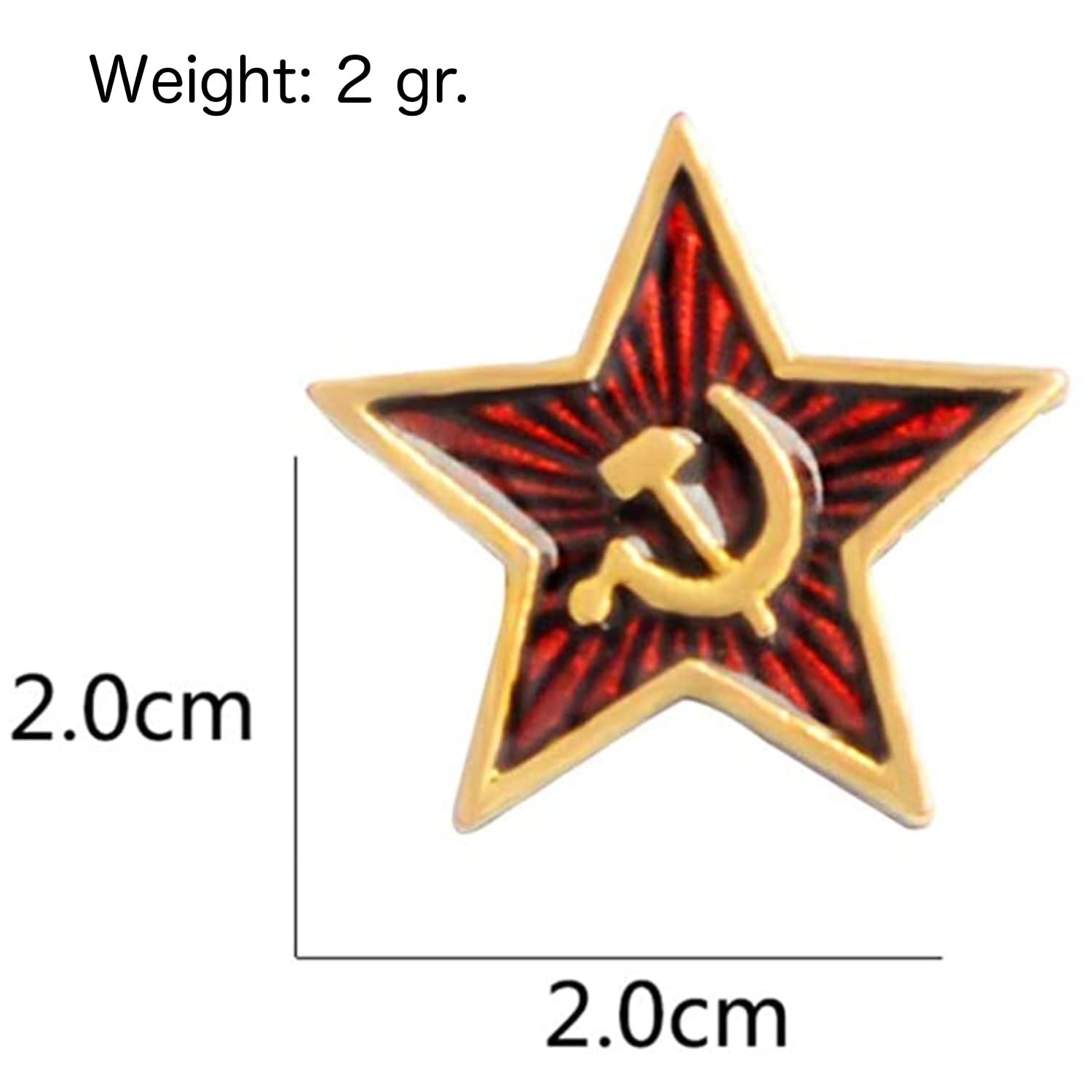 BRACO Pin URSS Broche Comunismo Rojo Pack 2 Pins Insignia comunista estrella roja hoz martillo