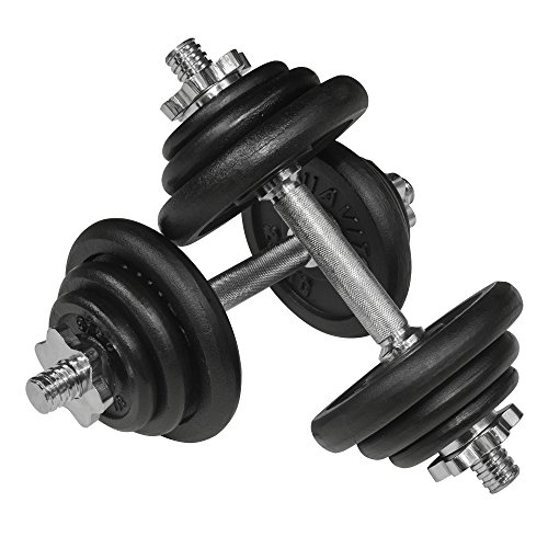 Viavito Unisex's 20 kg Black Cast Iron Dumbbell Set