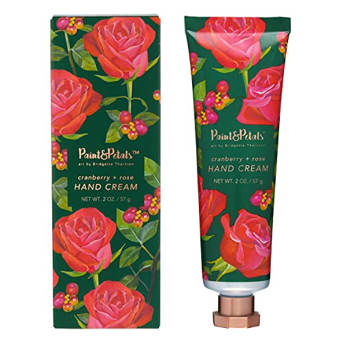 PAINT&PETALS Cranberry & Rose Scented Hand Cream, Infused with Shea Butter for Ultimate Hydration, Paraben & Sulfate Free, 2 Oz