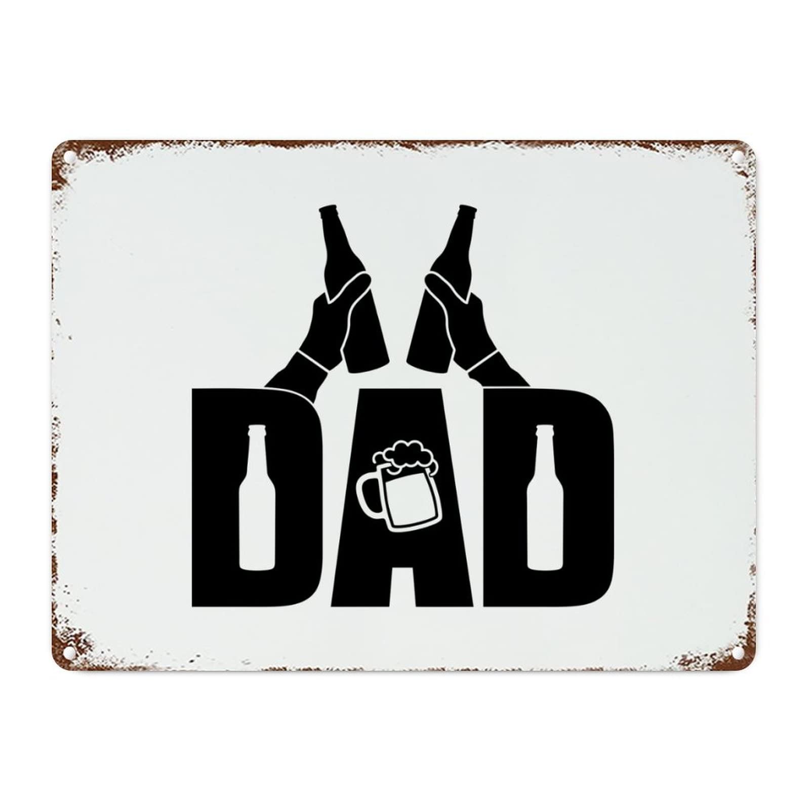 ENEDNATE Metal Sign Dad Beer Retro Decorative Aluminum Tin Signs 12x16 Inch Man Cave Street Metal Sign for Office Home Garage Decoration
