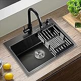 【FACILE À ASSEMBLER】La evier cuisine à encastrer de travail est de 50cmx45cm/20 