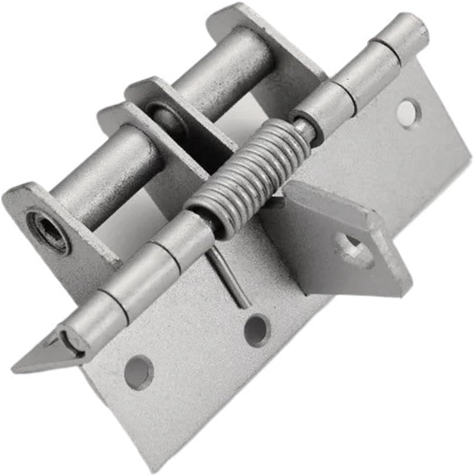1pc Automatic Door Closer Wooden Door Hinge Invisible Door Spring Hinge 4 Inches with Positioning 90 Degrees(Silver (with Screws))