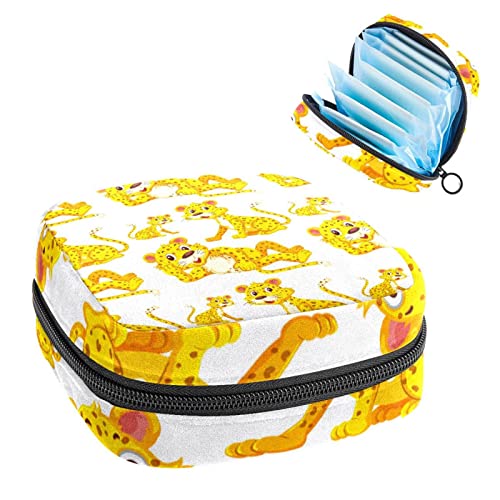 Borsa portaoggetti per assorbenti igienici borsa per coppette mestruali organizer per per donne e ragazze motivo leopardato