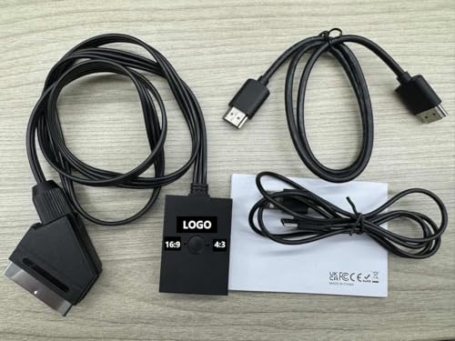 YGiTK Convertidor de SCART a HDMI, Adaptador de SCART a HDMI con resolución 1080p, Adaptador de vídeo y Audio Compuesto CVBS con conversión 16:9/4:3, Compatible con PAL/NTSC para Wii/PS1/PS2/N64/Xbox
