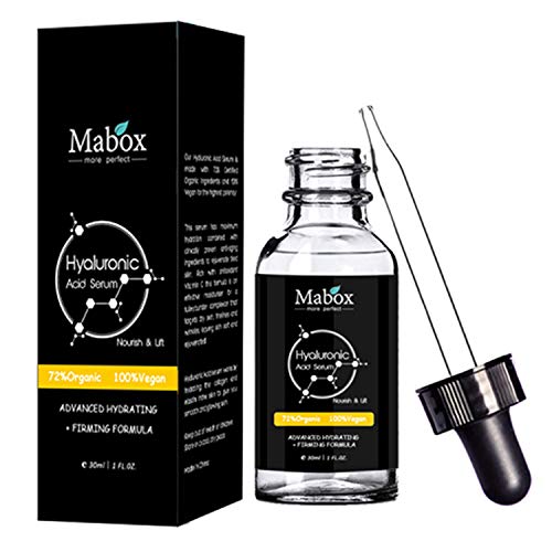 Mabox Premium Hyaluronic Acid Serum for Skin with Vitamin C & E for Face, Anti-Aging Topical Facial Serum