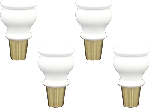 Pies de moño de madera maciza con funda de cobre, patas de mesa de café, patas de repuesto para sofá, para armario de almacenamiento, aparador,