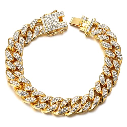 Halukakah Men’s Watch - The King - 18K Gold/Platinum Plated, 40MM Square Dial, Iced Out Wristband, with Cuban Link Chain Necklace and Bracelet Set Optional, Comes in Giftbox - Image 6