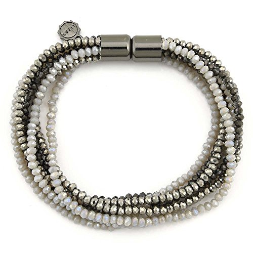 Preisvergleich Produktbild LIZAS Perlenarmband mehrreihig grau