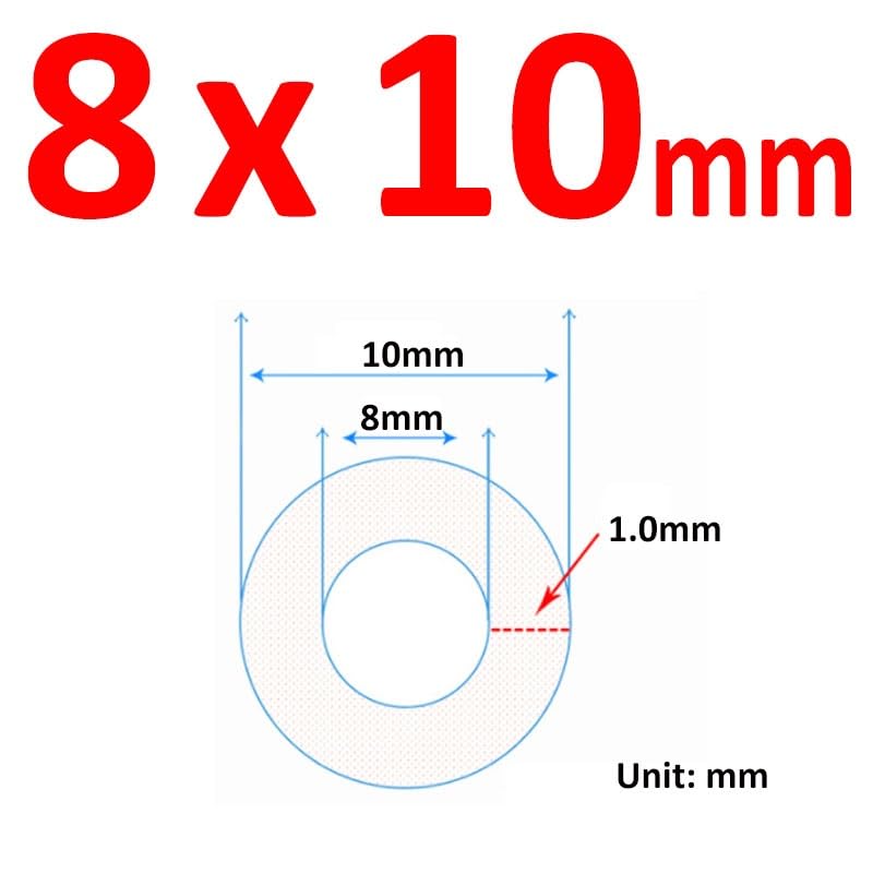 flexiable rubber Odorless Transparent PVC Plastic Hoses Water Pump Tube Inner Diameter 2mm 25mm 1 meter 3 Meters drain elastic (Color : ID8 x OD10mm, Size : 1 Meter)