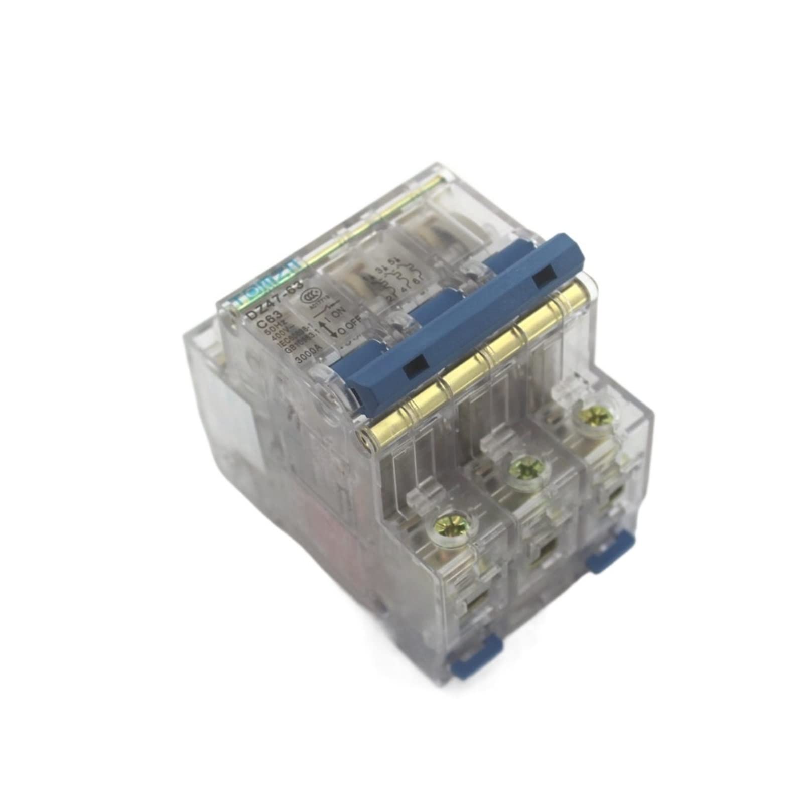 LHNBGTUIW 3P 40A 230/400V~ 50/60HZ Transparent Case Mini Circuit Breaker MCB Safety Breakers