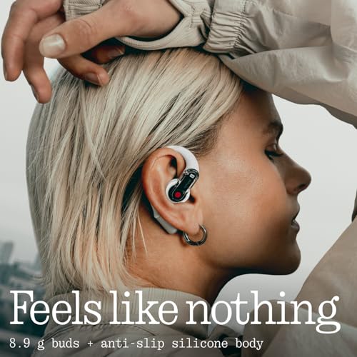 Image of Nothing Ear (Open) Open Ear Headphones, Ultra-Light with Adjustable Earhooks, Multipoint Connection Bluetooth Earbuds, Clear Voice Technology for AI Calls, IP54, Fast Charging, ChatGPT Supported
