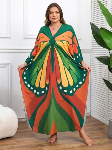 Image of Kaftan Dress for Women - Plus Size Caftan Maxi Beach Dress Moo Moos Loungewear, Swimsuit Cover Up for Beach, Pool or Vacation