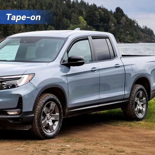 Image of Window Visors Rain Guards for 2017-2025 Honda Ridgeline, Out-Channel Window Vent Wind Deflectors Visors Shades for 17-25 Honda Ridgeline