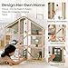 Tiny Land Wooden Dollhouse for Girls - 6 Rooms Wooden Doll House, DIY Pretend Doll House with 31Pcs Furniture Accessories, Creative Gift for Girl Ages 3+, Green