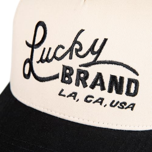 Image of Lucky Brand Snapback Hat | Adjustable | Baseball Cap | Retro | American Heritage | 5 Panel Design | Cotton Canvas