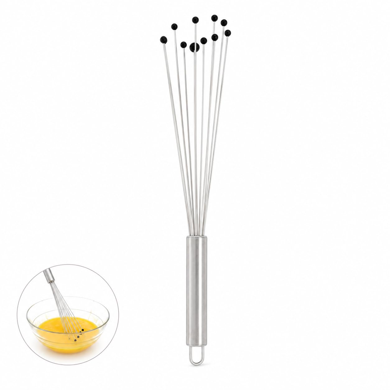 Mrs. Anderson's Baking Batidor de bolas antiadherente, Mezcladora, Acero Inoxidable con Puntas de Silicona