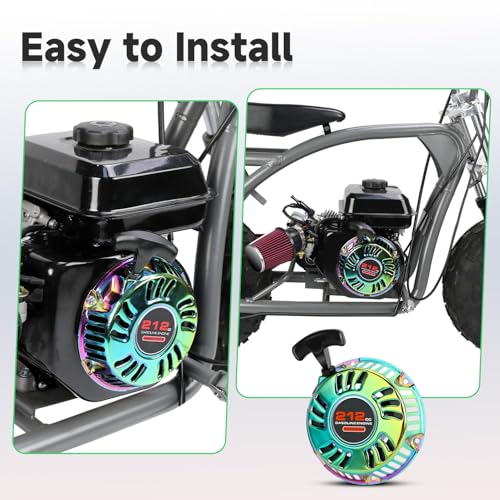 Image of Pull Start Recoil Starter Assembly Compatible with Predator 212 196cc 6.5HP Engine Mini Bike Coleman CT200U CT200U-EX BT200X B200R KT196 Go Kart GX160 GX200 Lawn Mower Generator Parts Colorful