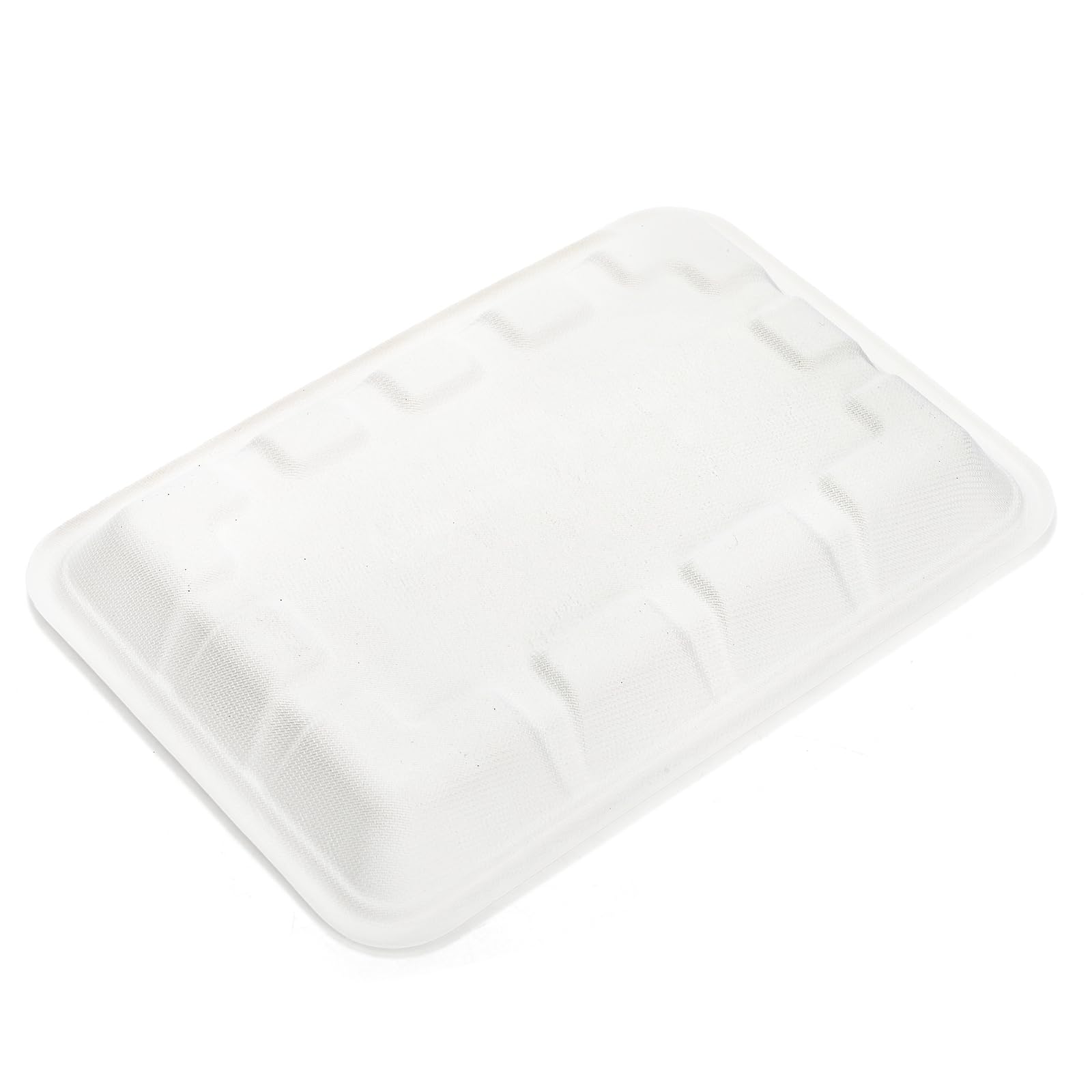 Lawei Confezione da 100 piatti di carta rettangolari profondi 22,9 x 17,8 cm, usa e getta, bianchi, compostabili, resistenti, in bagassa, per tacos, dessert, snack, insalata, matrimoni, compleanni
