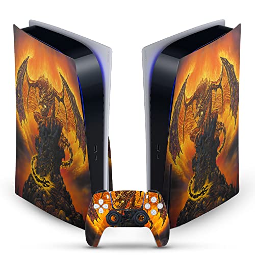 Autocollant Peau Vinyle PS5 Disc Dragons Signe Avant-Coureur De Feu Ed Beard Jr