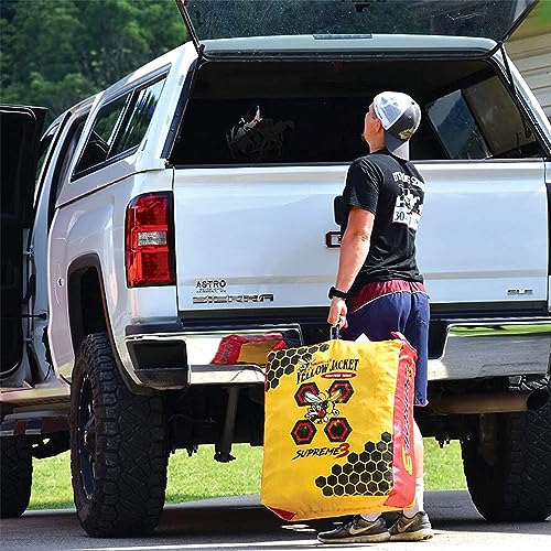 Image of Morrell Yellow Jacket Supreme 3 Archery Target, 23 inch x 12 inch - Weatherproof, 54 Layers, Dual-Side Shooting Target Bag for Backyard Compound Bow Practice