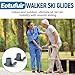 Eotufuir Walker Ski Glides for Folding Walkers - Universal Walker Glide Caps & Sliders, Walker Feet Glides, Walker Sliders for Seniors (2Pack, Gray)