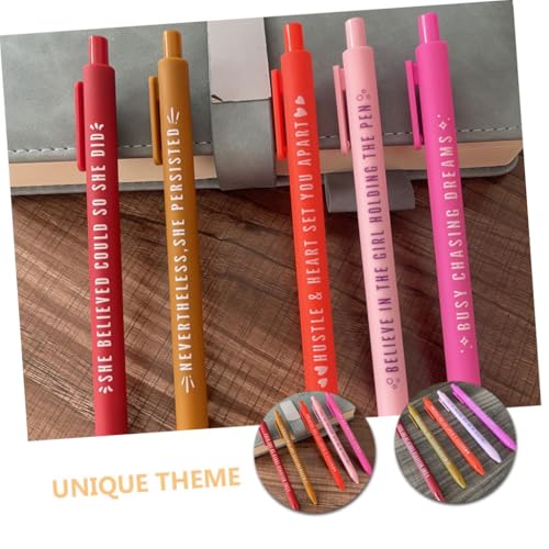 Set de 5 bolígrafos gel con frases motivacionales para mujeres miniatura 3