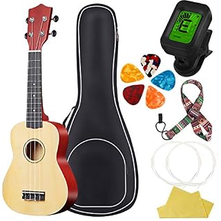 Yumzeco Ukulele Soprano 21 pouces Ukelele Ukulélé Kit pour Adulte Enfant Debutant avec 5 Mediator Ukulélé, 2 Set Ukelele… - Les Beatles, Paul McCartney, John Lennon, RIngo Starr, George Harrison