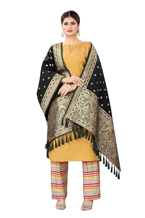 Women's Fancy Woven Banarasi Silk Dupatta by The Great Indian Store