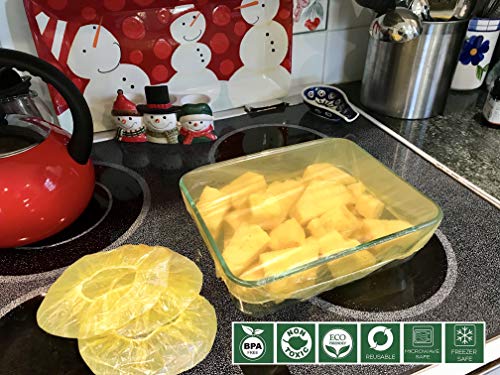 All Size Colorful Plastic Covers For Food Storage Wrap Elastic Covers For Bowls, Plates, Dishes - 50 Reusable, Disposable Bowl Covers For Leftovers, Picnic Outdoor Food Cover Xl, Large, Medium, Small #TOP5