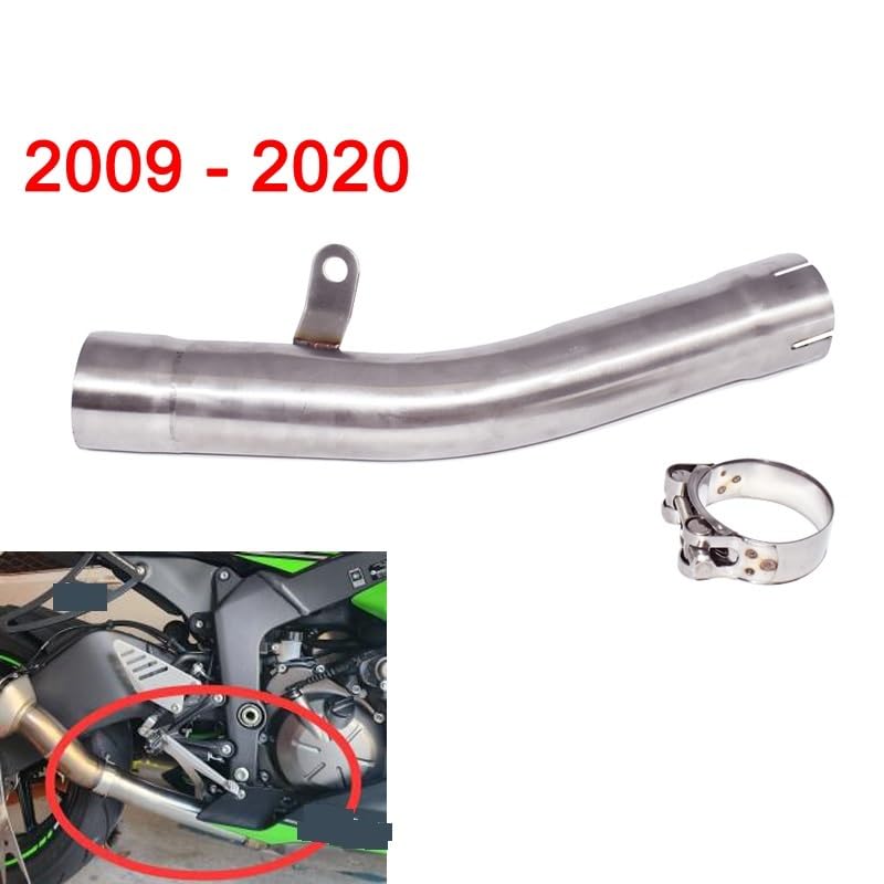 Tubo Scarico Moto Per Kawasaki ZX6R / Ninja 636 2009-2020 – Link Centrale Elimina Catalizzatore, Acciaio Inox
