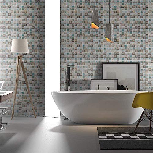 Abyssaly 15.7 Inch X 196.8 Inch Self-Adhesive Wallpaper Thick Removable 3D Effect Peel And Stick Wallpaper Countertop Shelf Paper Kitchen Bathroom Wallpaper Mosaic Wallpaper #TOP6