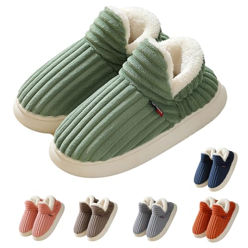 Fluffy Slippers for Women, Cloud Slippers Pillow Warm Fuzzy House Slippers, Thick Sole Anti-Skid Cozy Plush Booties