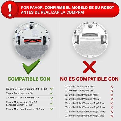 Miniatura 3 de 2 Mopas De Microfibra Para Xiaomi Vacuum S20 D106 , 3c, E10, Pack De 2 Trapos De Reemplazo, Kit De Repuestos Para Aspiradora Robot Vacuum, Para Xiaomi Mijia Vacuum Mop 3c C103 3c Plus B112