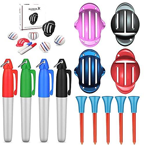 HANKER 13 Pack Golf Ball Marker Stencil, 3 Line Golf Ball Marker, Golf Ball Liner Marker, Golf Accessories That Make Perfect Golf Gifts for Men or Women! Golf Ball Marker Tool for a Better Alignment.
